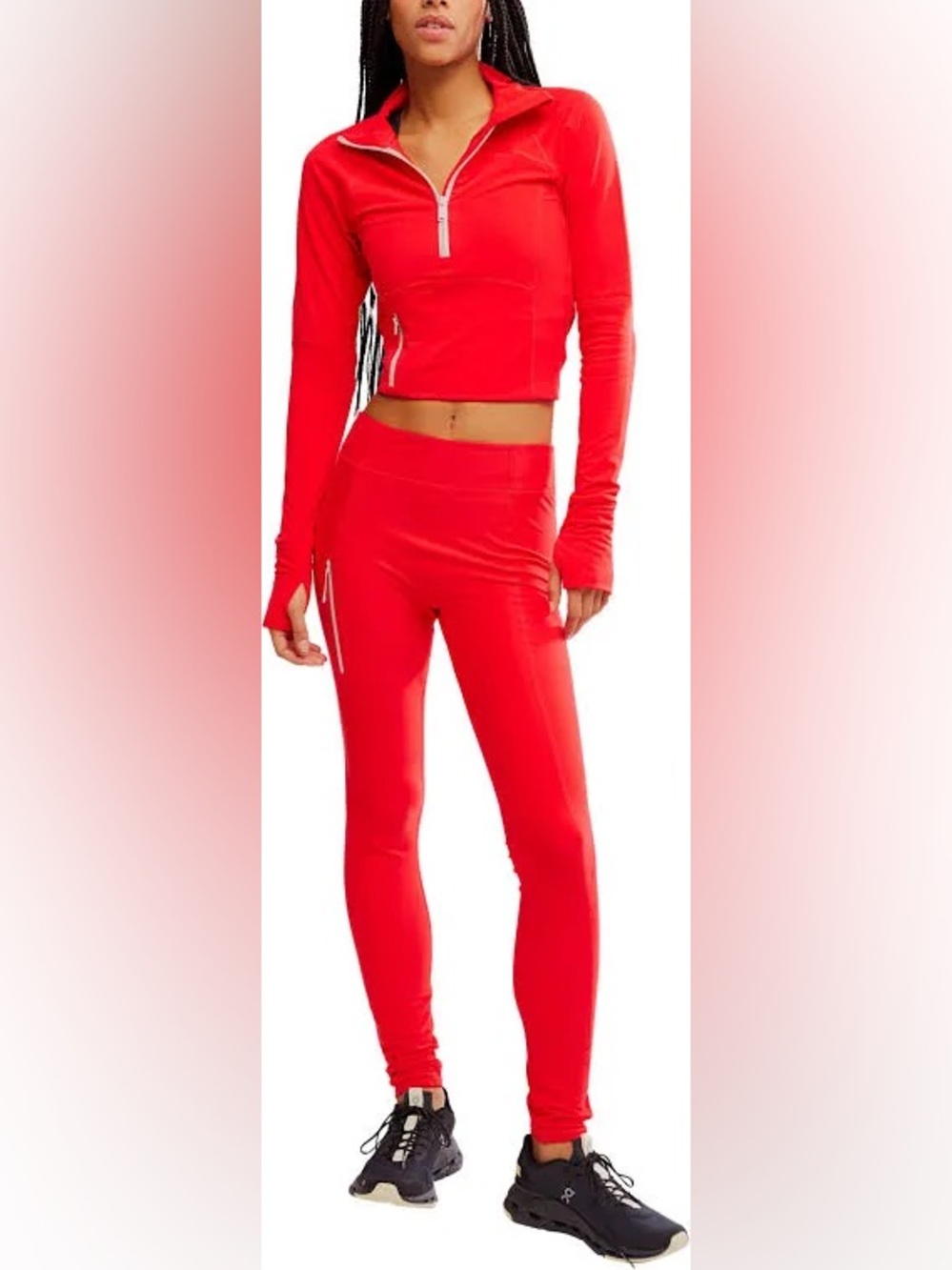 NWOT FP Movement Coast to Coast Base Layer Leggings 28" Inseam in Red | XSmall